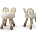 Cute Kids Chair With Wooden Legs And Padded Rounded Seat Design