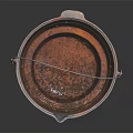 Aged Rusty Metal Bucket With Handle As Vintage Household Living Item