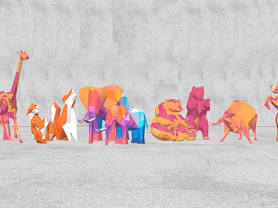 Geometry sketch elephant giraffe 3d model Geometry sketch elephant giraffe 3d model