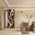 Modern Living and Dining Room Interior With Sofa Coffee Table Rug And Ambient Lighting