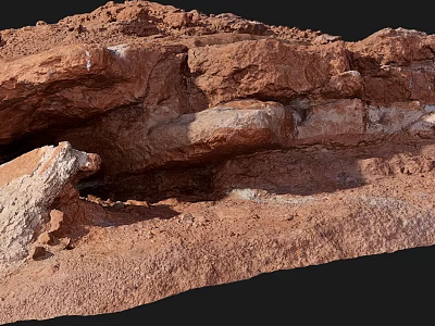 Rustic Red Stone and Wood Material with Natural Texture for Design Elements 3d model