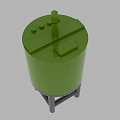 Green Cylindrical Industrial Equipment With Stand Base And Functional Top Structure