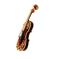 Ornate Violin With Intricate Golden Carvings And Dark Wooden Body
