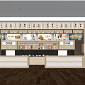Modern Restaurant Interior With Bar Counter Wine Racks Wooden Decor And Menu Displays