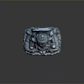 Exquisite Seated Stone Ganesh Statue With Ornate Headdress Intricate Carving And Lotus Base