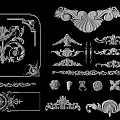European-style carved plaster line carved combination 3d model