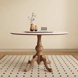 Round Dining Table Leisure Table 3d model