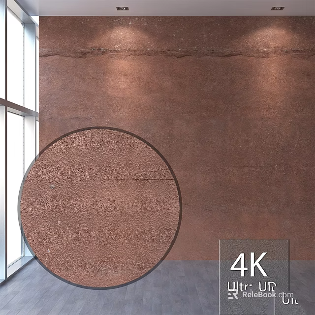 Circular Brown Component With Rough Texture Against Brown Wall And Window 4K High Definition 3d model