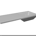 Modern White Rectangular Washbasin Design With Sleek Countertop For Bathroom Vanity