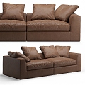 double sofa soft sofa 3d model