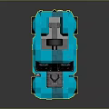 Stylized Blue Off Road Car With Low Poly Design And Open Top Structure 3d model