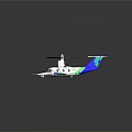 Advanced Modern White Green Blue Electric Aircraft With Four Propellers Design