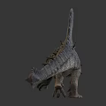 Realistic Ferocious Sailback Reptile Model With Scaly Skin And Open Mouth