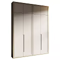 Modern Minimalist Wardrobe With White Panel Doors And Sleek Metal Handles