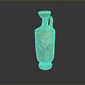 Ancient Greek Vase Sculpture with Intricate Carved Figures and Decorative Patterns in Orange and Black
