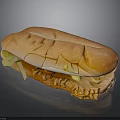 Delicious Sandwich with Soft Fresh Bread Sliced Meat and Crunchy Pickles