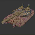 Modern Military Tank With Desert Camouflage Armor And Turret Sensors