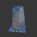 Natural Wooden Stone Raw Material With Textured Surface On Checkered Base