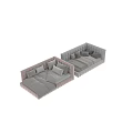 Modern Tufted Sofa Bed With Soft Cushions And Light Pink White Design