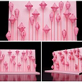 Pink Decorative Lantern Shaped Ornaments Arranged On Wall For Interior Decoration