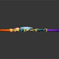 Colorful Decorative Magic Weapons With Star Moon Shaped Tops Arranged In Circle