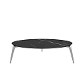 Modern Round Coffee Table With Black Marble Top And Silver Metal Legs 3d model