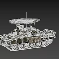 Military Armored Tank With Camouflage Paint Top Mounted Grille And Tracks
