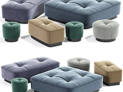 Modern Tufted Sofa Stools in Various Colors Different Shapes for Living Room 3d model