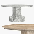 Round Dining Tables Featuring Marble And Wooden Tops With Unique Base Design