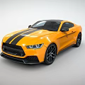 Yellow Sports Car With Black Stripes Modern Exterior Design And Stylish Wheels
