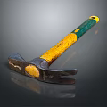 Durable Hardware Claw Hammer With Yellow Green Handle And Metal Head On Reflective Surface