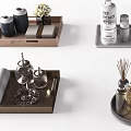 Stylish Bathroom Accessories Collection With Towels Trays Toiletry Bottles Cups And Diffusers