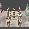 Modern Clothing Store Interior With Display Racks Shelves And Bright Lighting