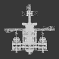 Building Block Helicopter With Brown Rotors Twin Engines Gray Body And Minifigure