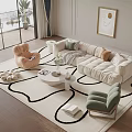 Sofa Coffee Table Combination Single Sofa 3d model