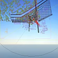 Aerial View Planning of Residential With High Rise Buildings Green Spaces Central Pool and River