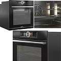 Modern Black Refrigerator Freezer With Stainless Steel Finish And French Door Design