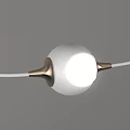 Modern Pendant Light With White Spherical Shade Metallic Connectors And White Wires