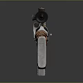 Tactical Orange Patterned Rifle With Silver Barrel Wooden Stock And Scope