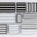 Various Modern Grille Lights Designs With Different Grid Patterns For Interior Lighting Solutions 3d model