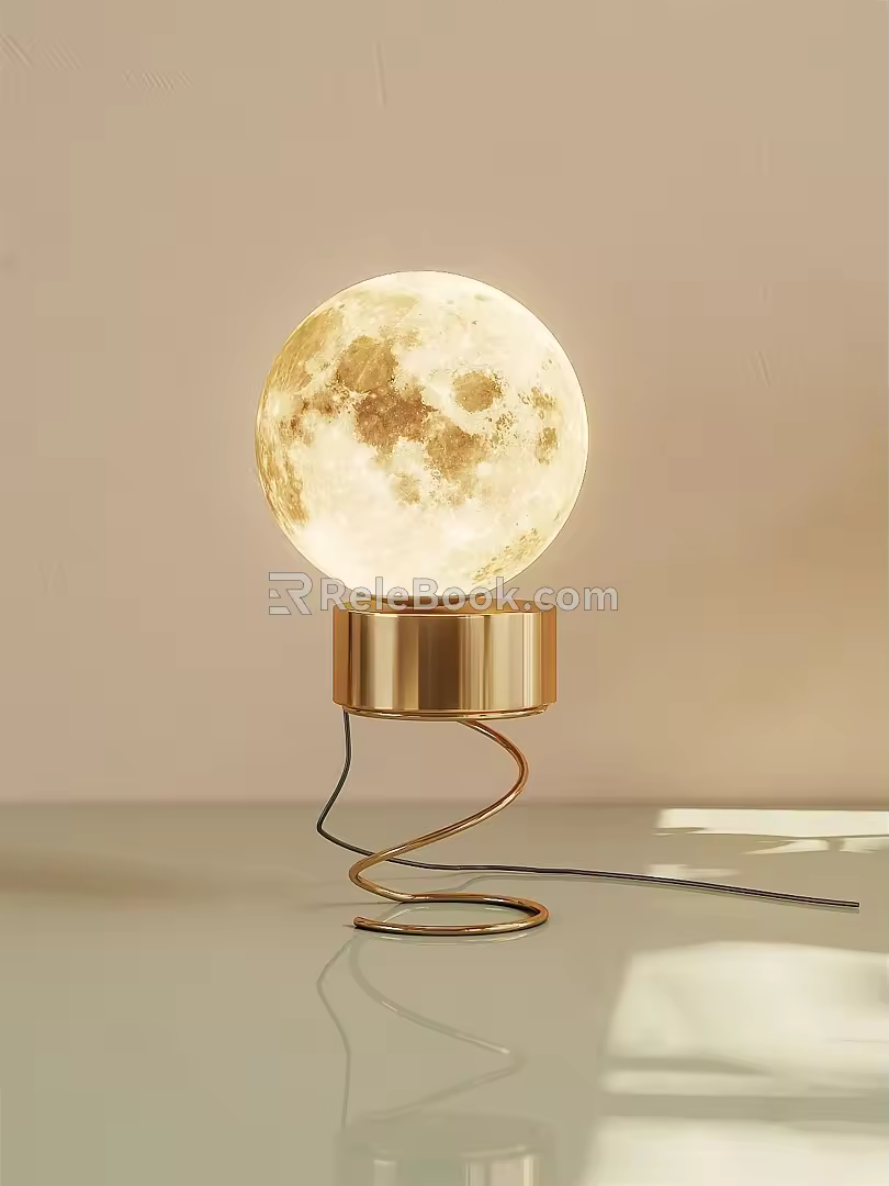 Light Luxury Table Lamp Table Lamp Moon Lamp 3d model