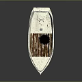 Small Red And White Boat With Deck Rails Cabin Windows And Open Deck