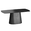 Natural Solid Oak Dining Table With Rounded Edge And Sturdy Tapered Base For Modern Homes