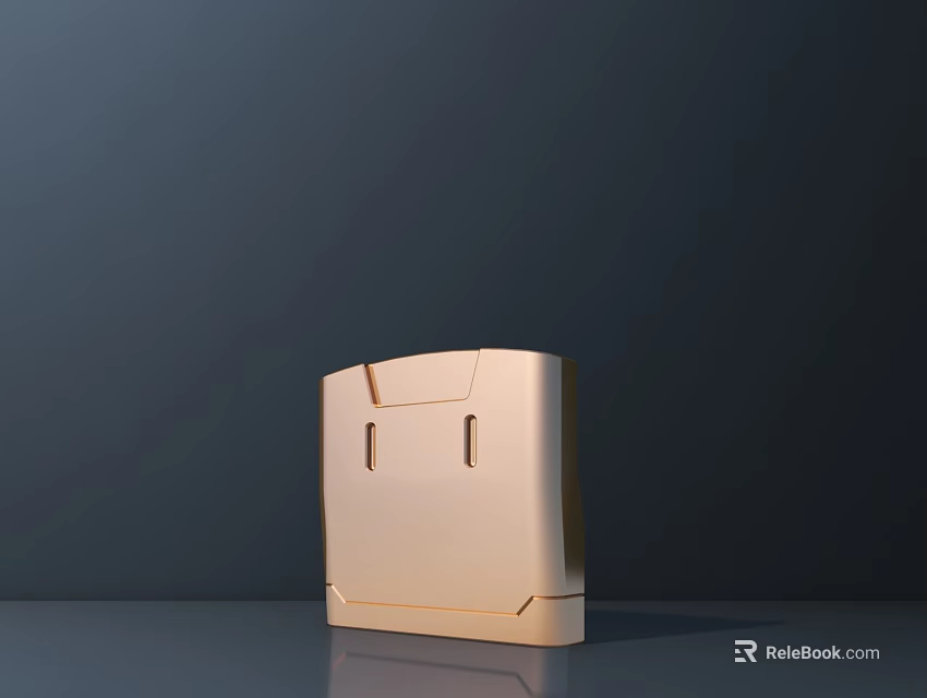 Sleek Modern Light Brown Refrigerator Freezer On Dark Background Surface 3d model