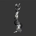 Futuristic Mechanical Robot Character 3D Design With Sleek Structure And Metallic Joints 3d model