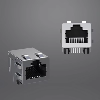 Computer Ethernet Port Module With Metal Housing And Reliable Connection 3d model