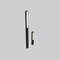Elegant Outdoor Lights With Black Column Design Varying Heights And White Illuminated Panels