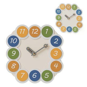 Children's room wall clock 3d model