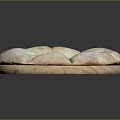 Freshly Baked Golden Brown Round Flatbread Sliced On Wooden Serving Plate