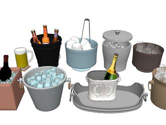 Modern Bucket Ice Bucket 3d model